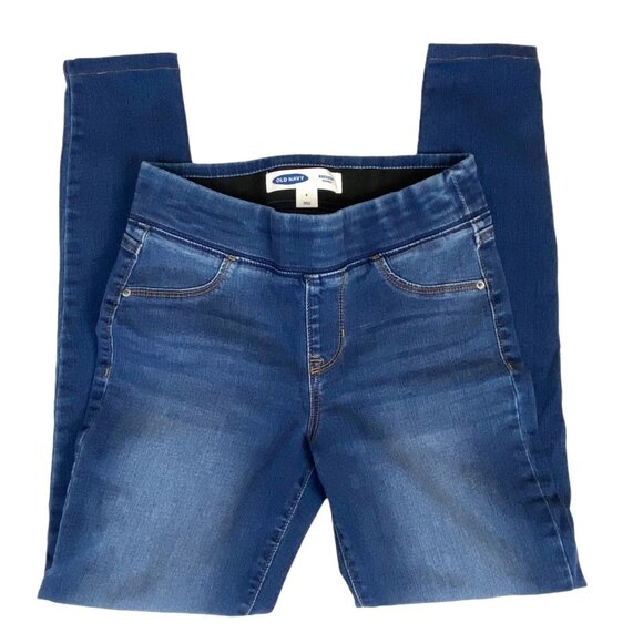 Old Navy Rockstar Jeans Jeggings Pull On Medium Wash Blue Denim Stretch 2 - Picture 3 of 5